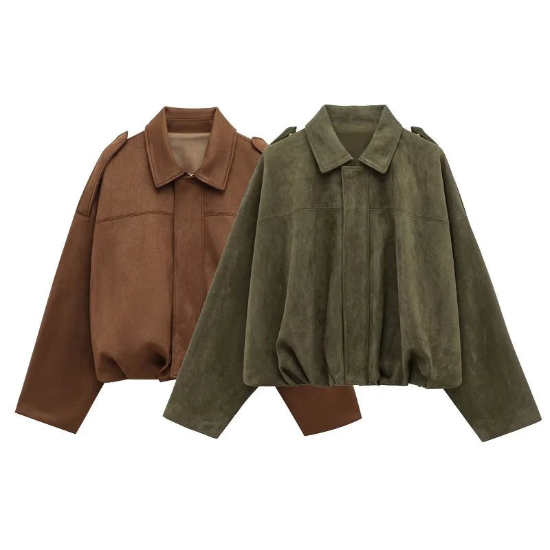 Oversized Suede Jacket – Relaxed Drop - Shoulder Fit - LunaKit.LTD