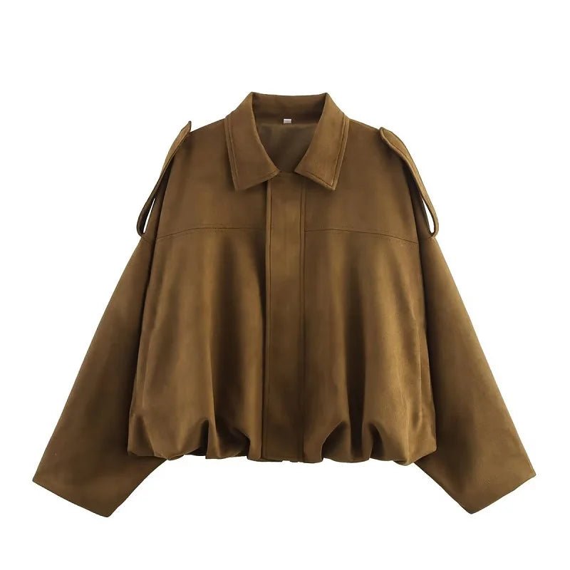 Oversized Suede Jacket – Relaxed Drop - Shoulder Fit - LunaKit.LTD