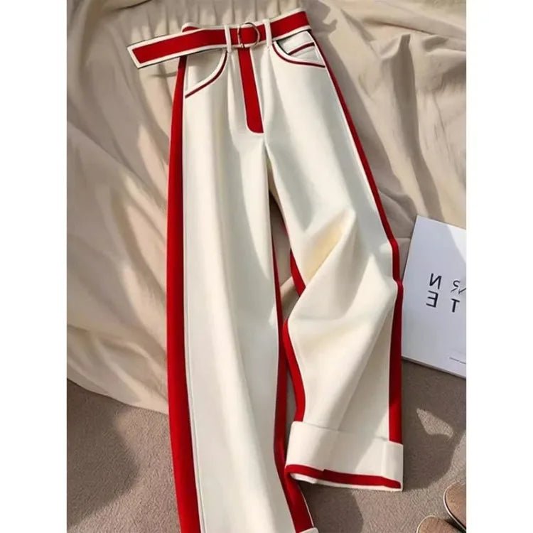 Patchwork Wide - Leg Pants – High Waist & Warm - LunaKit.LTD