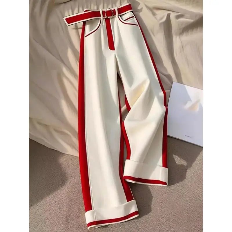 Patchwork Wide - Leg Pants – High Waist & Warm - LunaKit.LTD