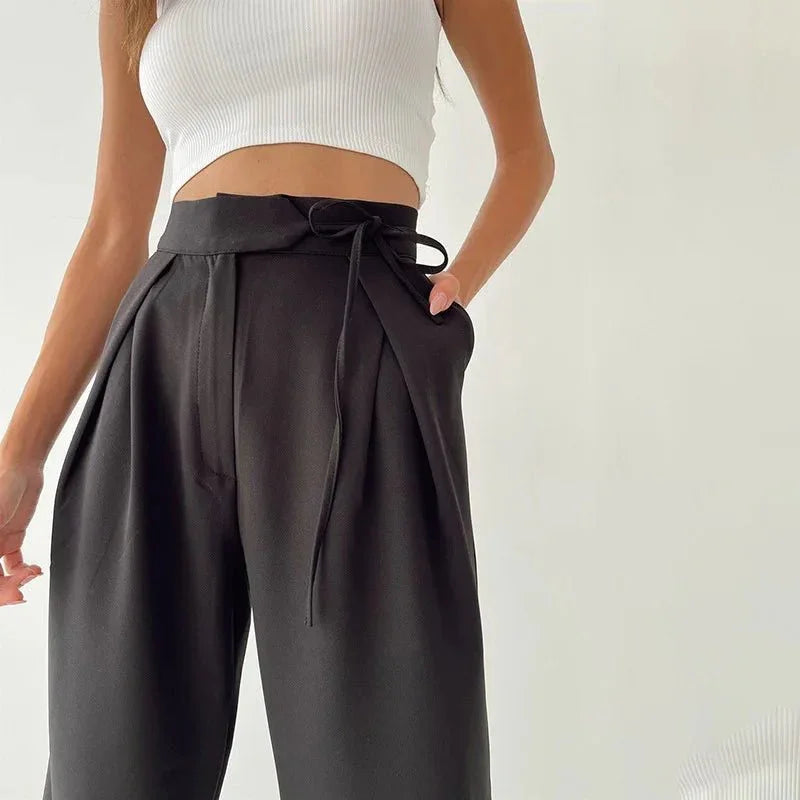 Plain Wide - Leg Pants – Casual High - Waist Fit - LunaKit.LTD