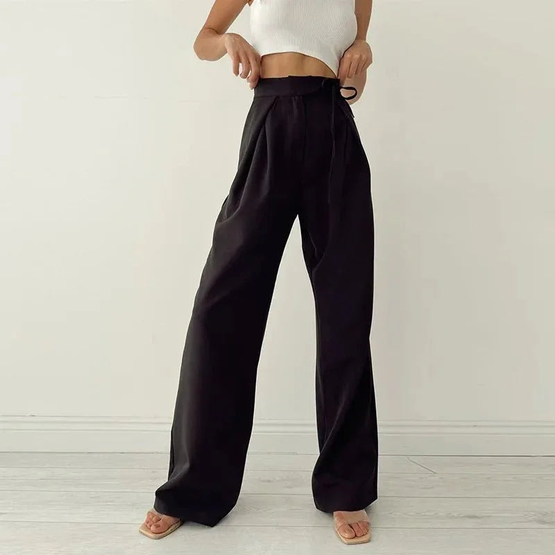 Plain Wide - Leg Pants – Casual High - Waist Fit - LunaKit.LTD