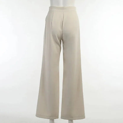 Plain Wide - Leg Pants – Casual High - Waist Fit - LunaKit.LTD
