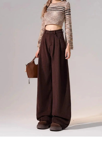 Preppy Chic Trousers – Solid Color Straight - Leg Fit - LunaKit.LTD