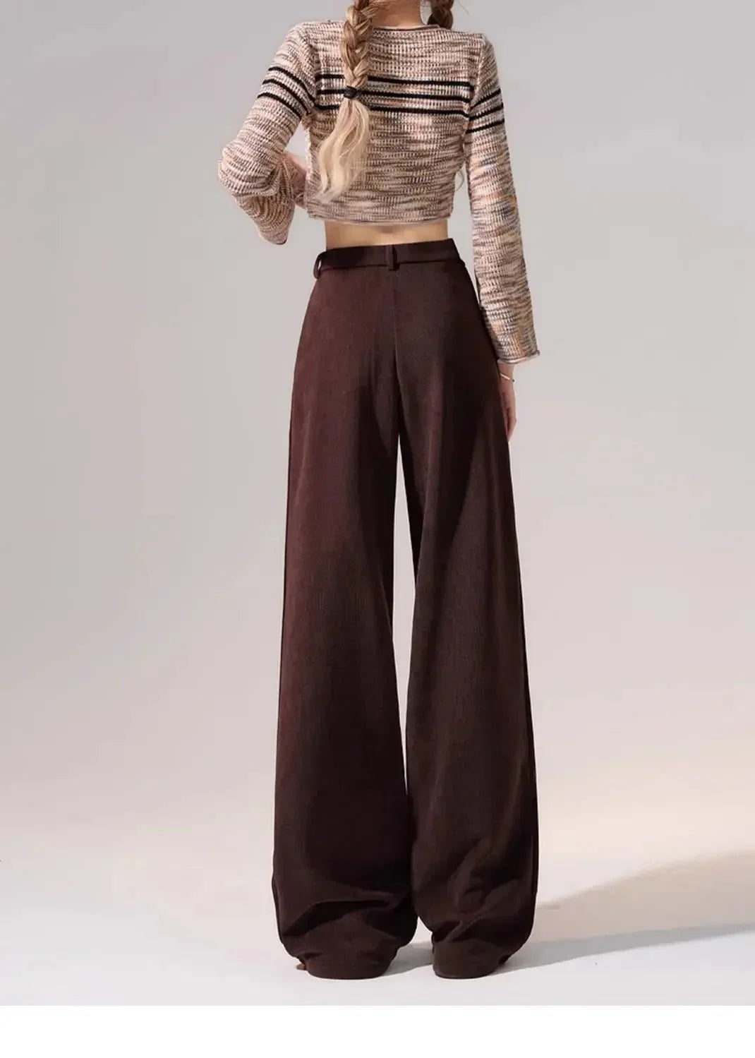 Preppy Chic Trousers – Solid Color Straight - Leg Fit - LunaKit.LTD