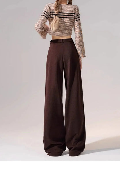Preppy Chic Trousers – Solid Color Straight - Leg Fit - LunaKit.LTD