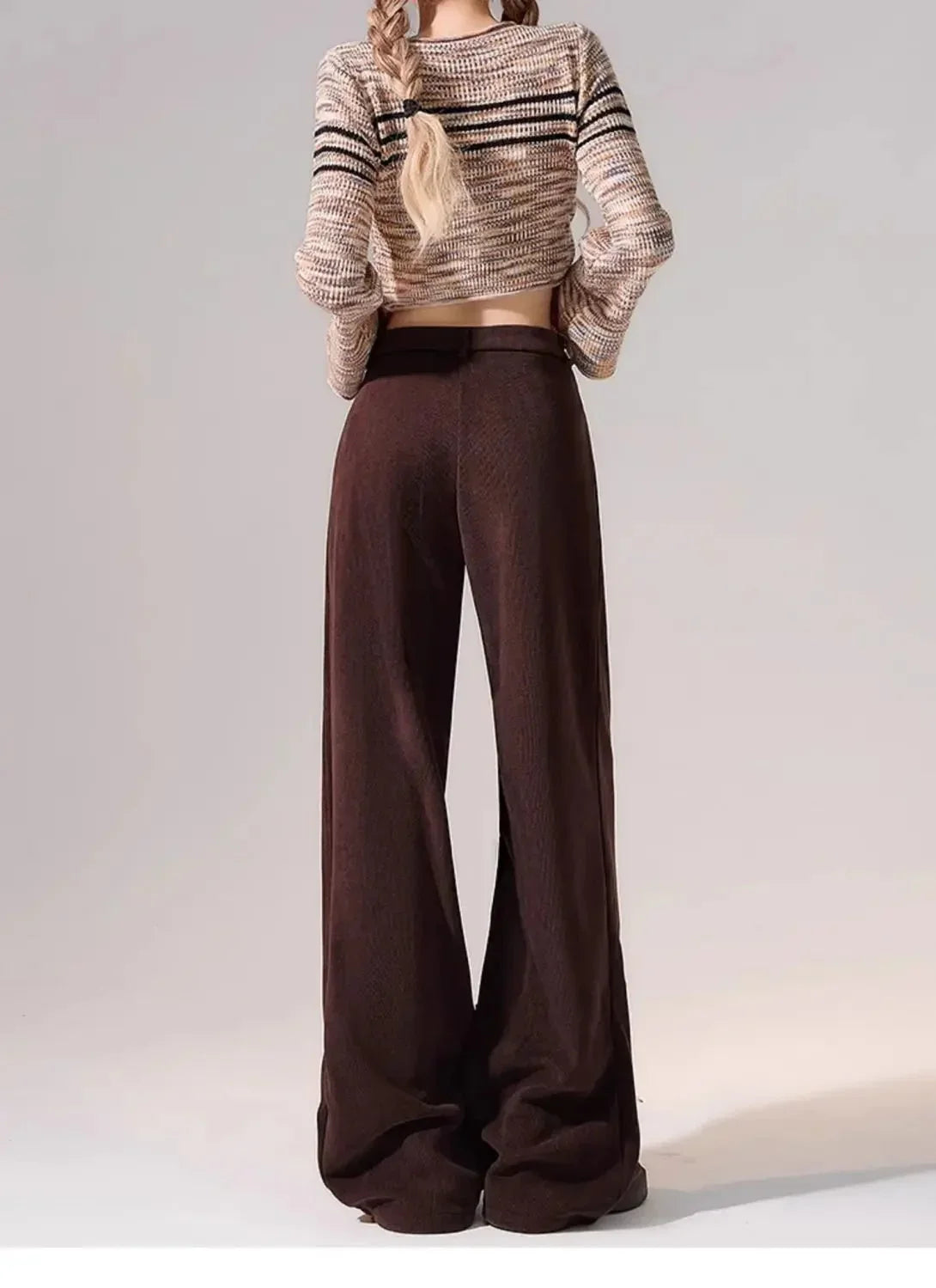 Preppy Chic Trousers – Solid Color Straight - Leg Fit - LunaKit.LTD