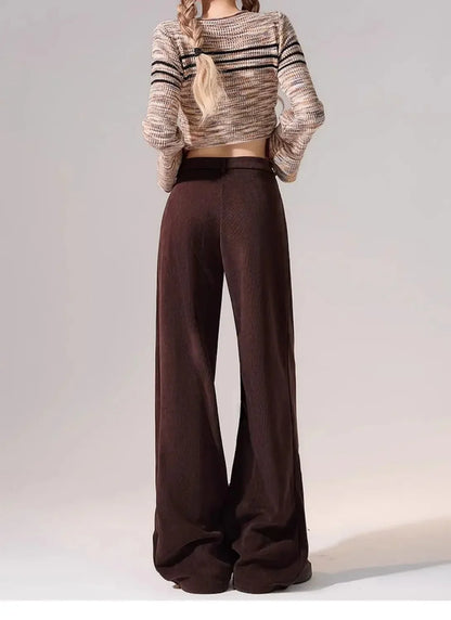 Preppy Chic Trousers – Solid Color Straight - Leg Fit - LunaKit.LTD