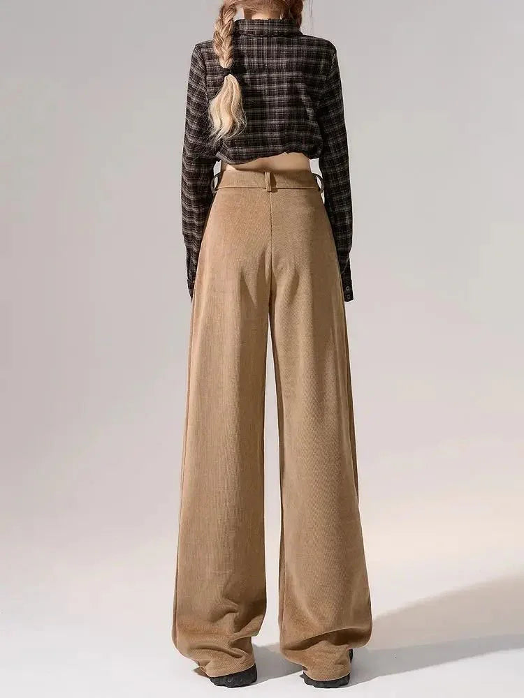 Preppy Chic Trousers – Solid Color Straight - Leg Fit - LunaKit.LTD