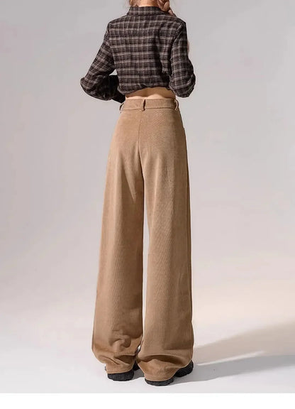Preppy Chic Trousers – Solid Color Straight - Leg Fit - LunaKit.LTD