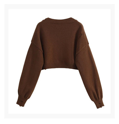 Preppy Knit Set – Cropped Sweater & College - Inspired Jumper - LunaKit.LTD