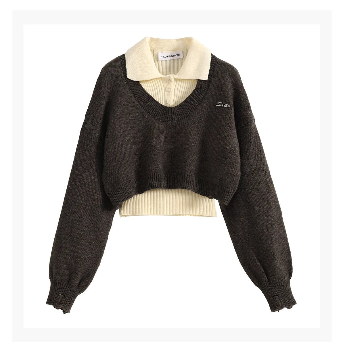 Preppy Knit Set – Cropped Sweater & College - Inspired Jumper - LunaKit.LTD
