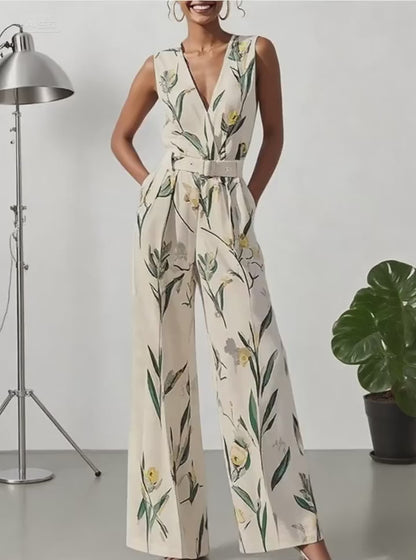 Artistic Print Jumpsuit – High Street Elegance
