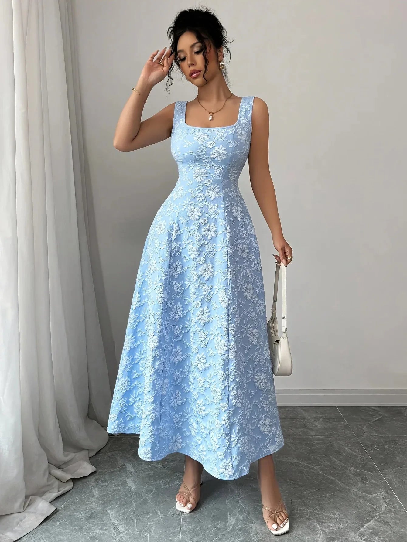 Printed A - Line Sundress – Feminine Summer Look - LunaKit.LTD