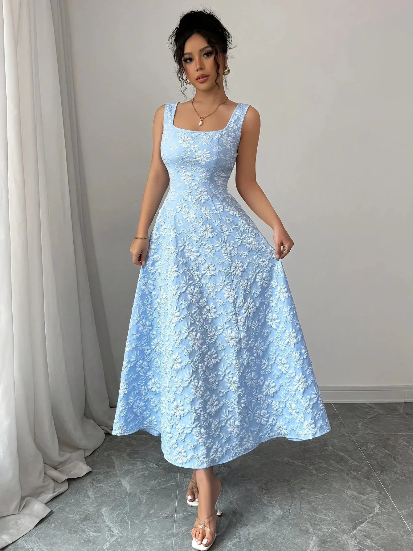 Printed A - Line Sundress – Feminine Summer Look - LunaKit.LTD