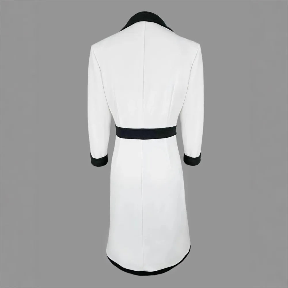 Quarter - Sleeve Colorblock Dress – Modern Office Elegance - LunaKit.LTD