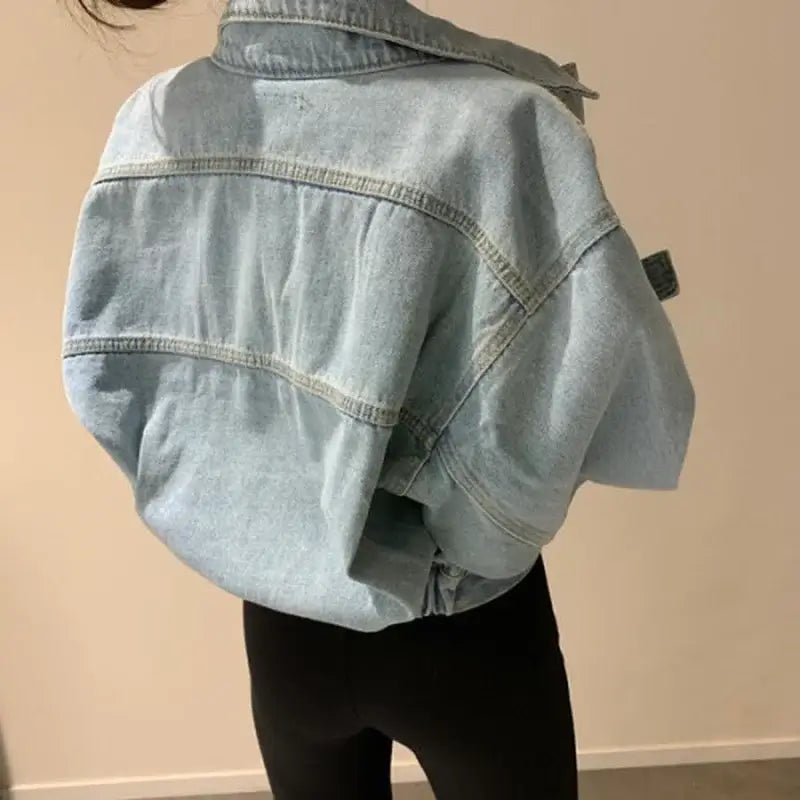 Single - Breasted Crop Jacket – Modern Street Denim Look - LunaKit.LTD