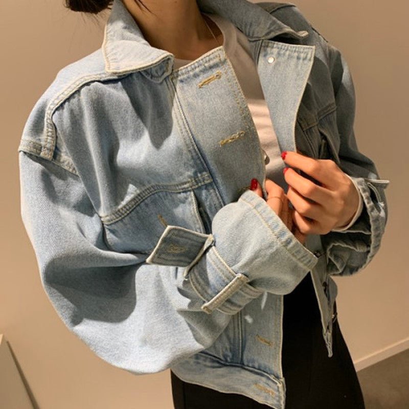 Single - Breasted Crop Jacket – Modern Street Denim Look - LunaKit.LTD