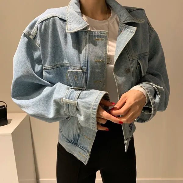 Single - Breasted Crop Jacket – Modern Street Denim Look - LunaKit.LTD