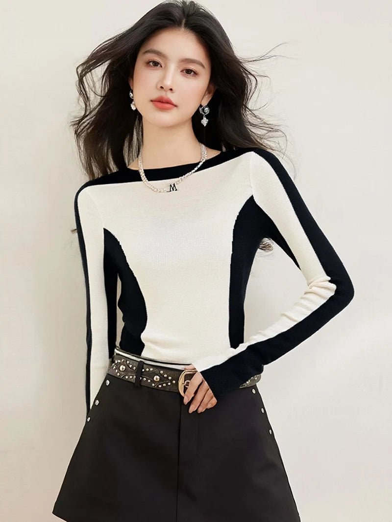 Slash - Neck Knit Top – Simple Casual Street Style - LunaKit.LTD