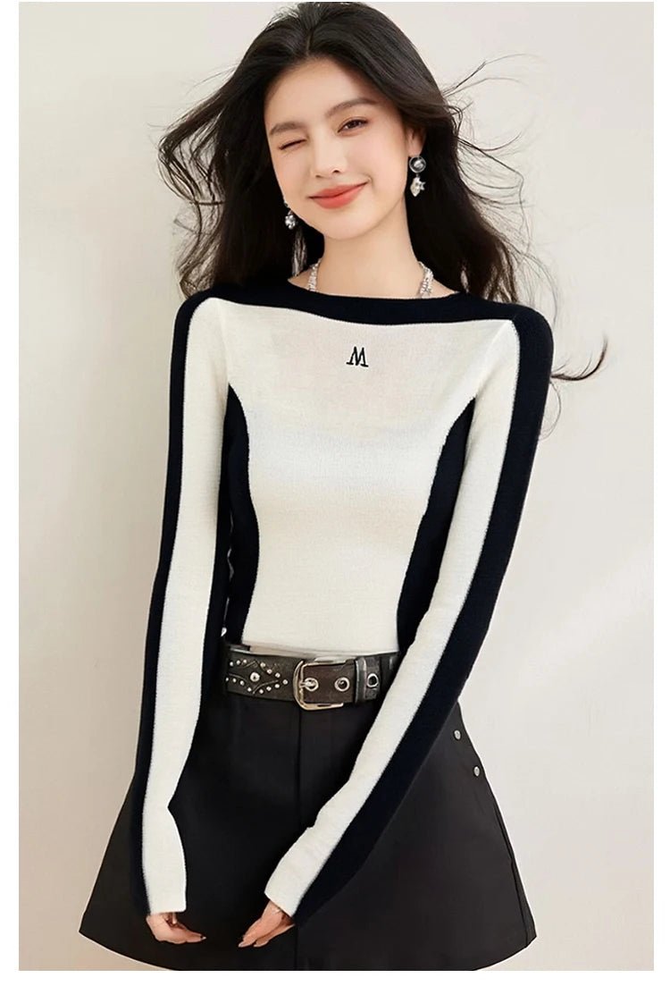 Slash - Neck Knit Top – Simple Casual Street Style - LunaKit.LTD