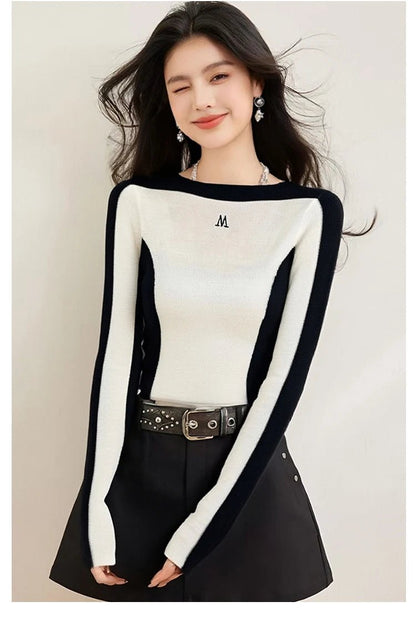 Slash - Neck Knit Top – Simple Casual Street Style - LunaKit.LTD