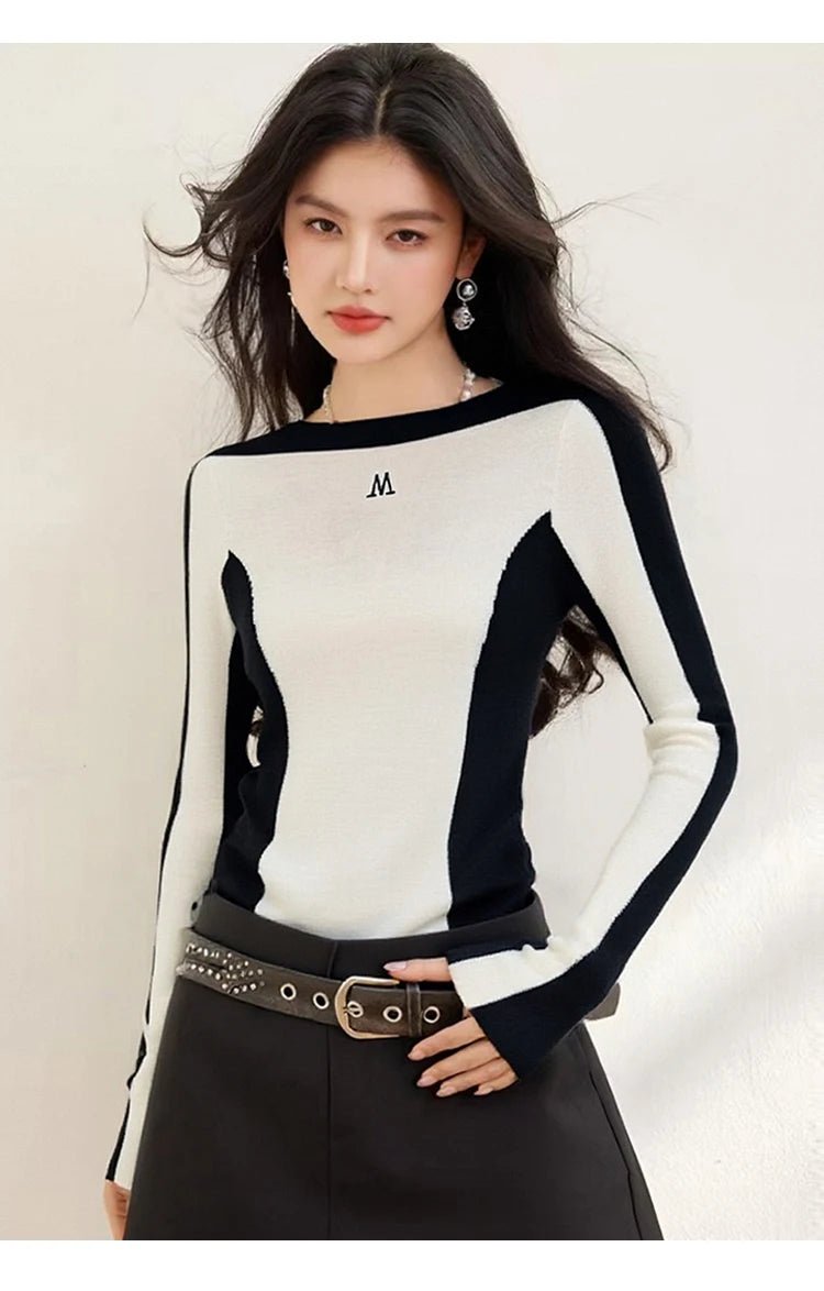 Slash - Neck Knit Top – Simple Casual Street Style - LunaKit.LTD