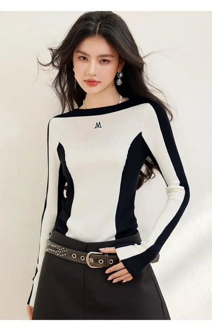 Slash - Neck Knit Top – Simple Casual Street Style - LunaKit.LTD