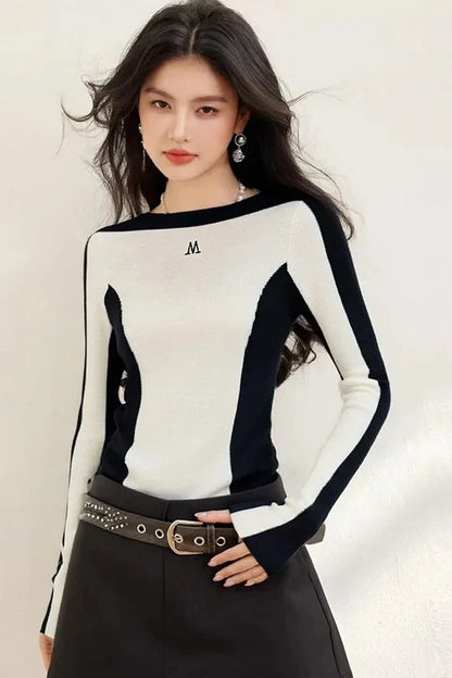 Slash - Neck Knit Top – Simple Casual Street Style - LunaKit.LTD