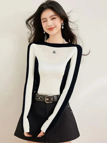 Slash - Neck Knit Top – Simple Casual Street Style - LunaKit.LTD