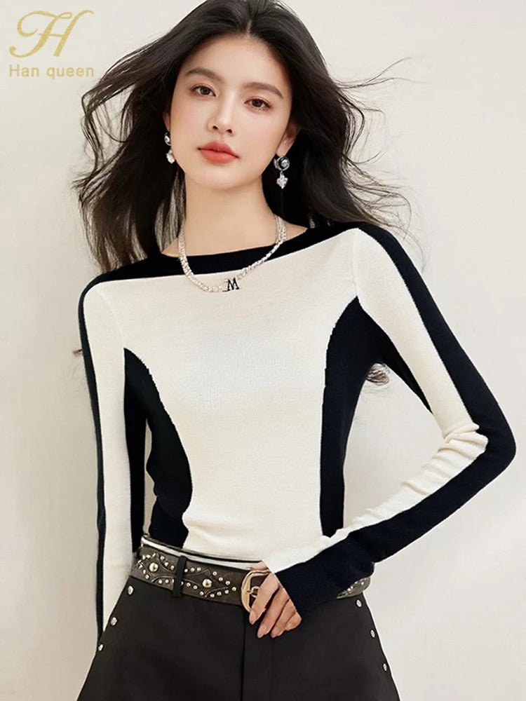 Slash - Neck Knit Top – Simple Casual Street Style - LunaKit.LTD