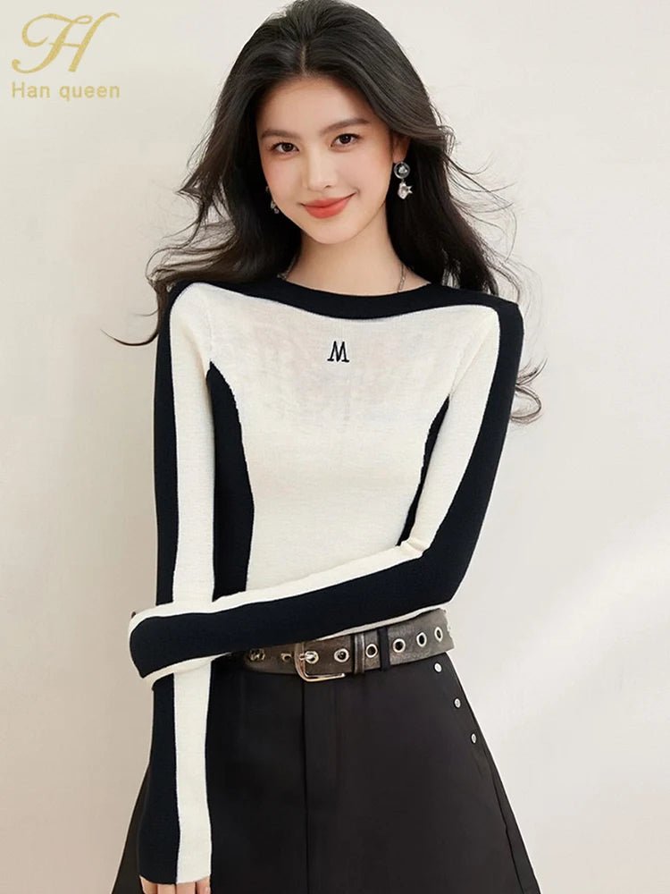 Slash - Neck Knit Top – Simple Casual Street Style - LunaKit.LTD