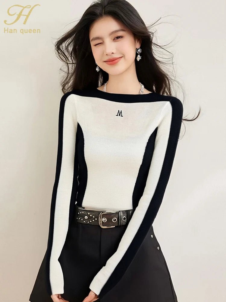 Slash - Neck Knit Top – Simple Casual Street Style - LunaKit.LTD