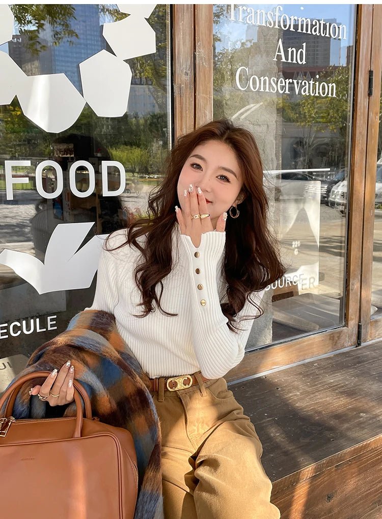 Slim Fit Pullover – Cozy Knit Street Style - LunaKit.LTD