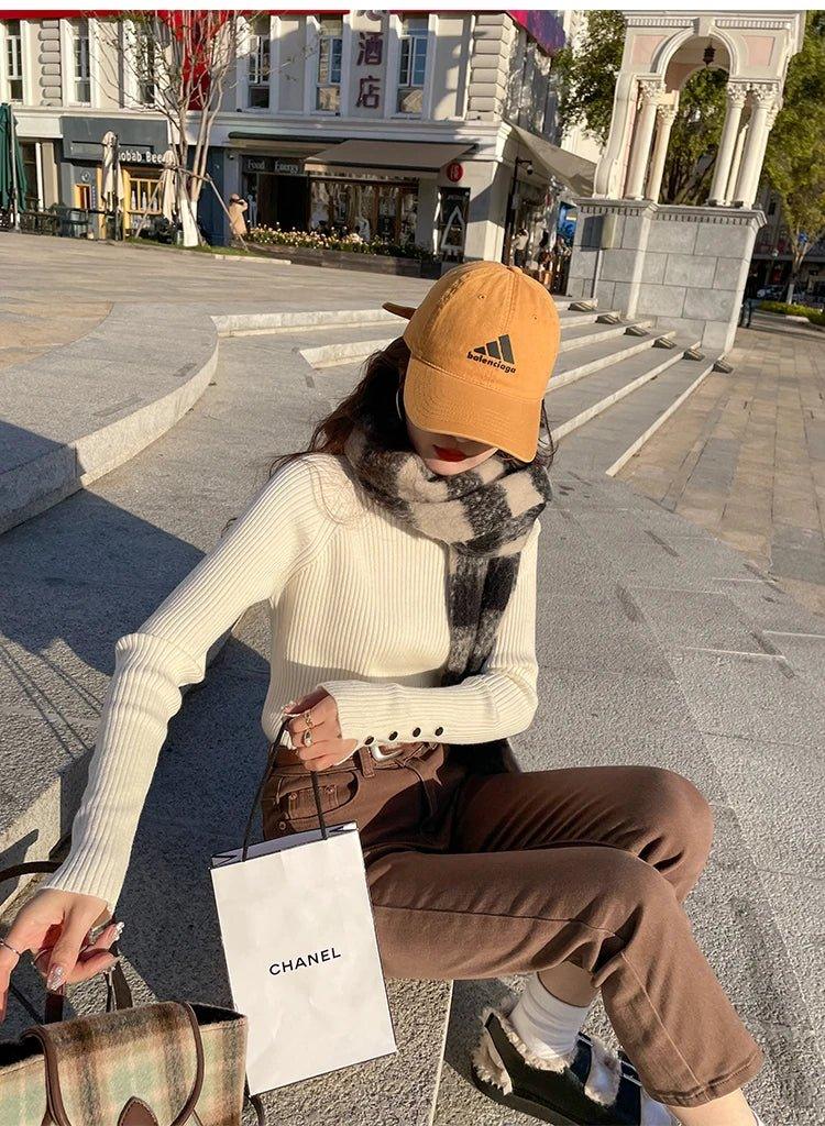 Slim Fit Pullover – Cozy Knit Street Style - LunaKit.LTD