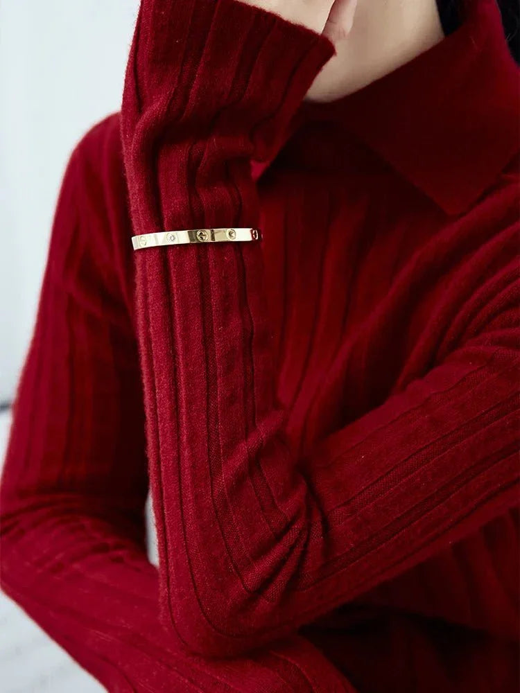 Soft Knit Polo Sweater – Warm Autumn/Winter Essential - LunaKit.LTD