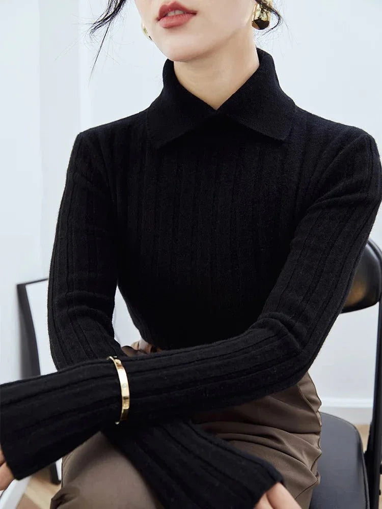 Soft Knit Polo Sweater – Warm Autumn/Winter Essential - LunaKit.LTD