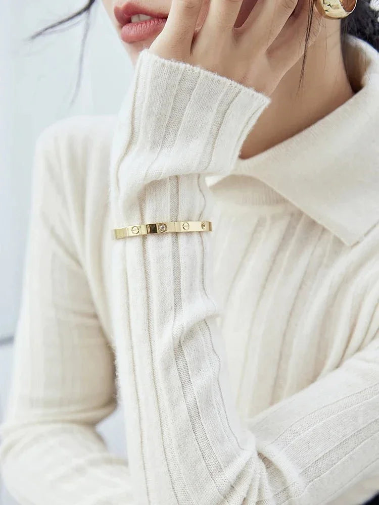 Soft Knit Polo Sweater – Warm Autumn/Winter Essential - LunaKit.LTD