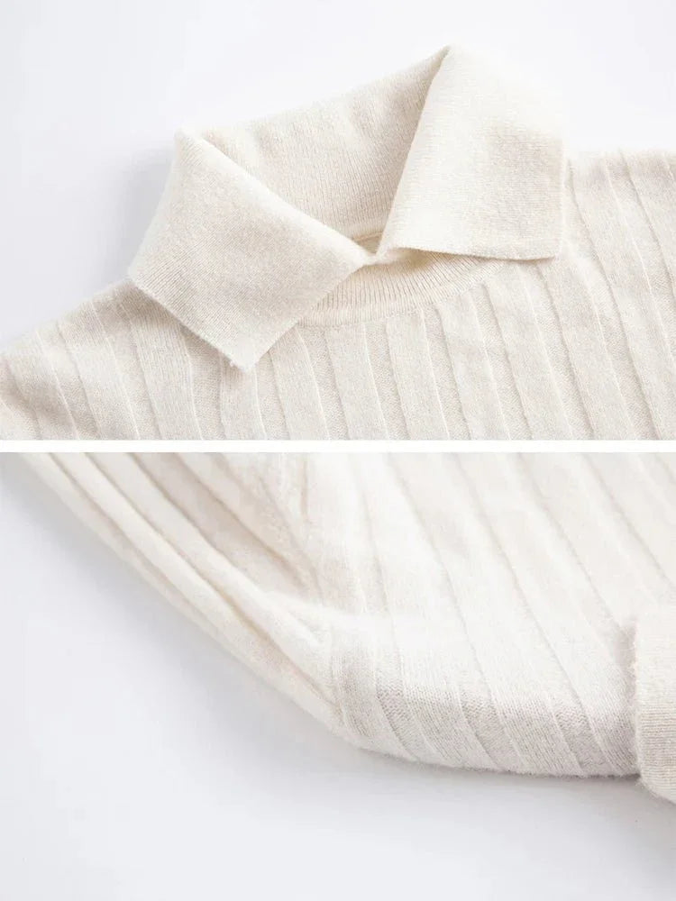 Soft Knit Polo Sweater – Warm Autumn/Winter Essential - LunaKit.LTD