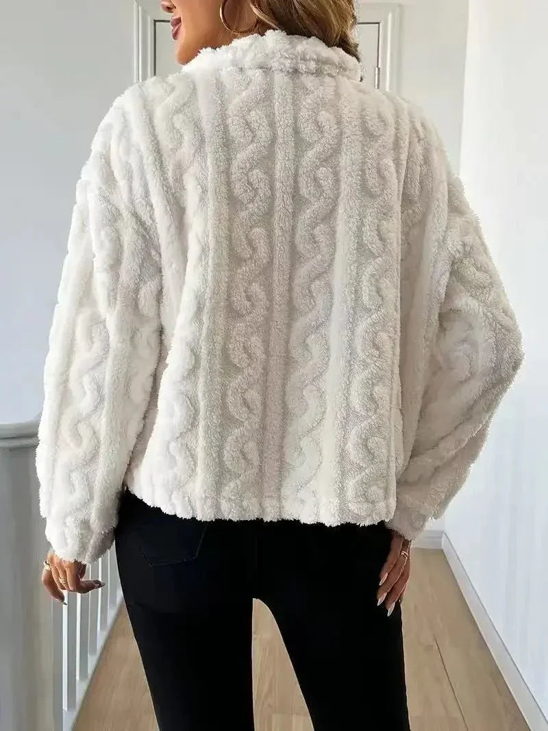 Soft Plush Coat – Elegant White Warmth for Winter - LunaKit.LTD