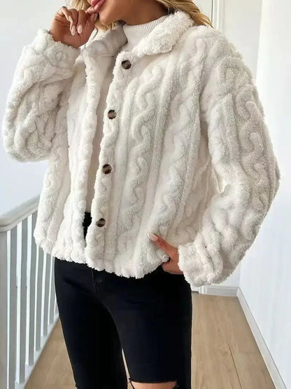 Soft Plush Coat – Elegant White Warmth for Winter - LunaKit.LTD