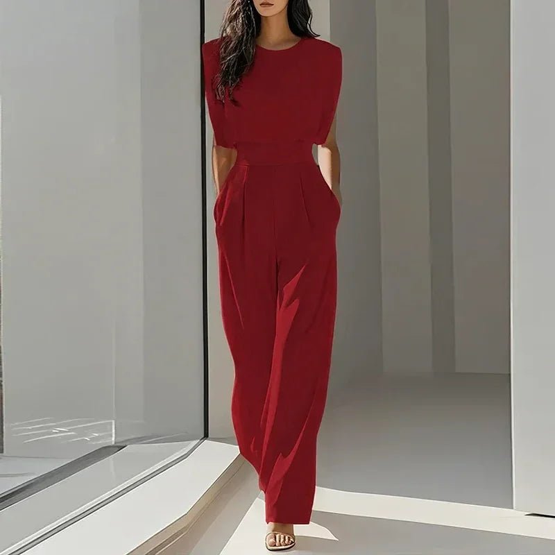 Solid Sleeveless Romper – High - Waist Modern Fit - LunaKit.LTD