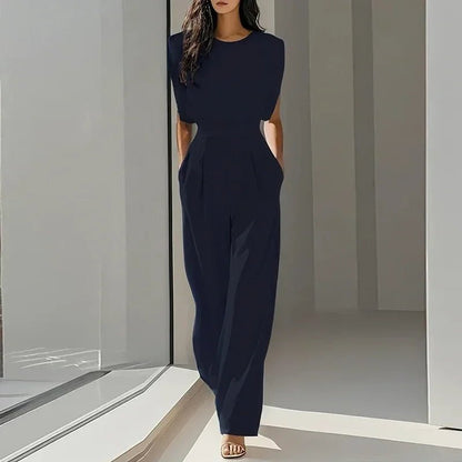 Solid Sleeveless Romper – High - Waist Modern Fit - LunaKit.LTD