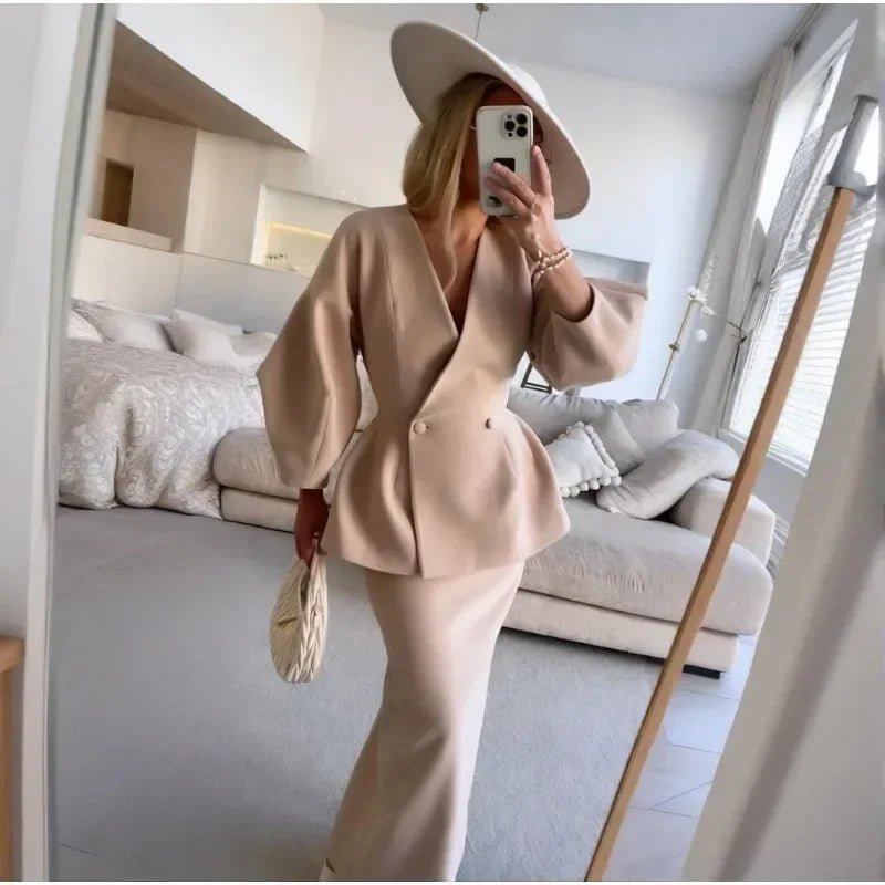 Spring Two - Piece Dress Set – Modern Feminine Style - LunaKit.LTD