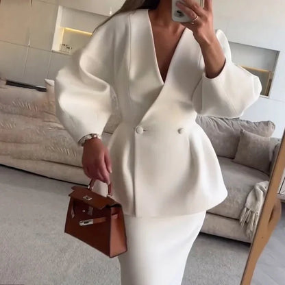 Spring Two - Piece Dress Set – Modern Feminine Style - LunaKit.LTD