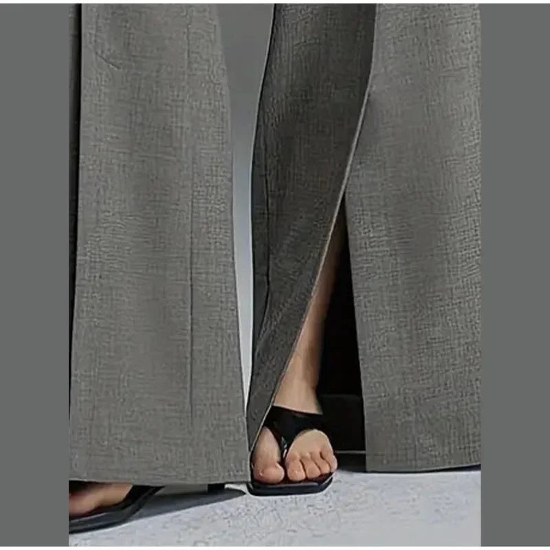 Straight - Leg High - Waist Pants – Casual Formal Blend - LunaKit.LTD