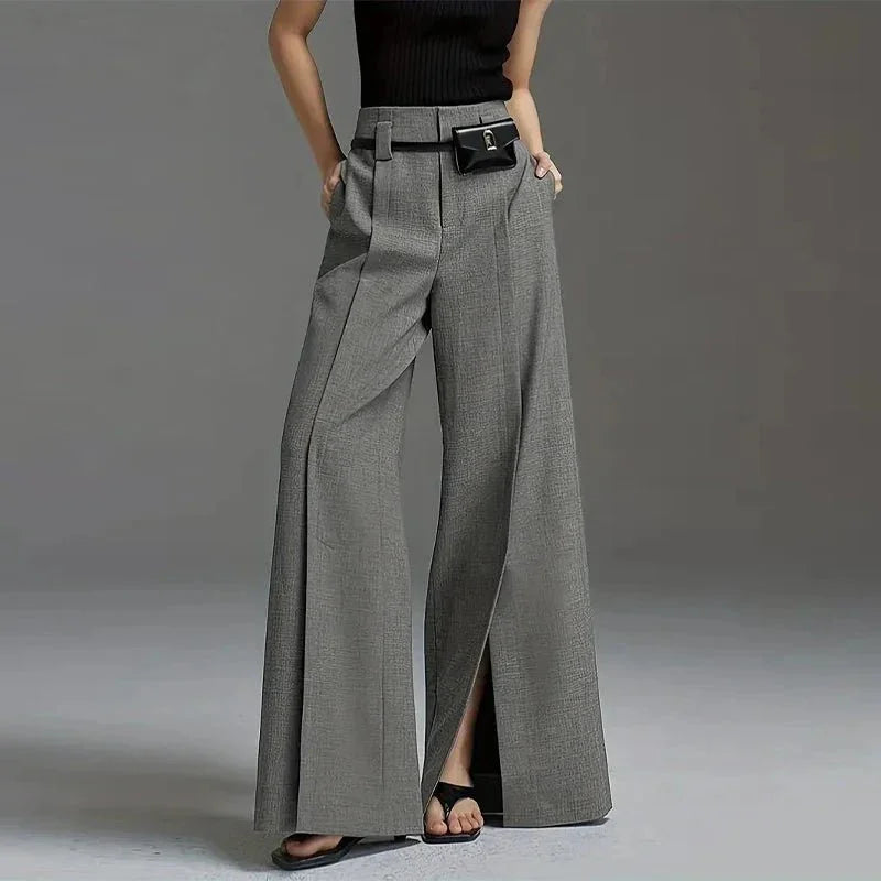 Straight - Leg High - Waist Pants – Casual Formal Blend - LunaKit.LTD
