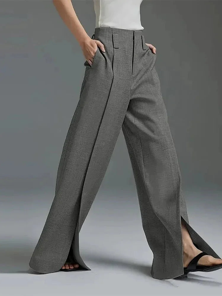 Straight - Leg High - Waist Pants – Casual Formal Blend - LunaKit.LTD