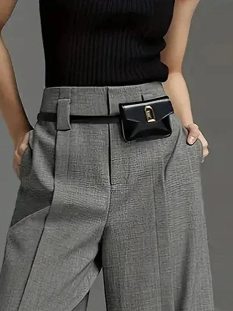 Straight - Leg High - Waist Pants – Casual Formal Blend - LunaKit.LTD