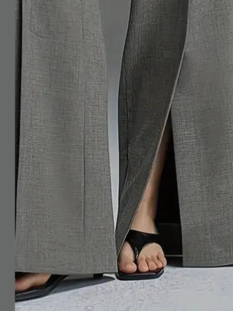 Straight - Leg High - Waist Pants – Casual Formal Blend - LunaKit.LTD